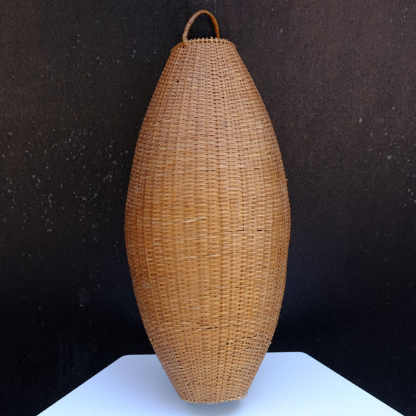Beautiful 1950s Wicker Pendant Light
