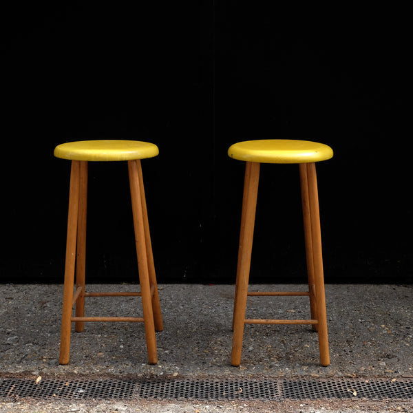 Yellow Wooden Stools