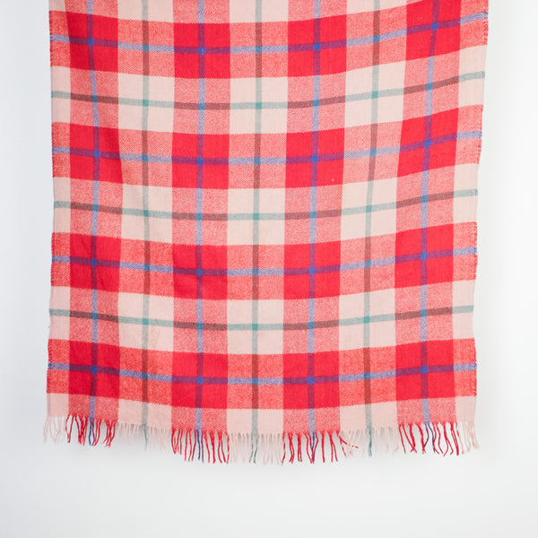 Vintage Checked Wool Blanket