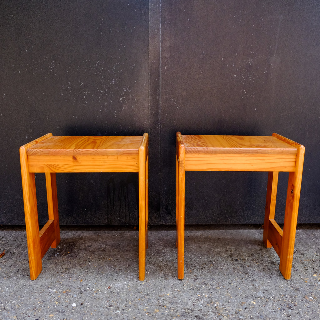 Charlotte Perriand Pine Side Tables
