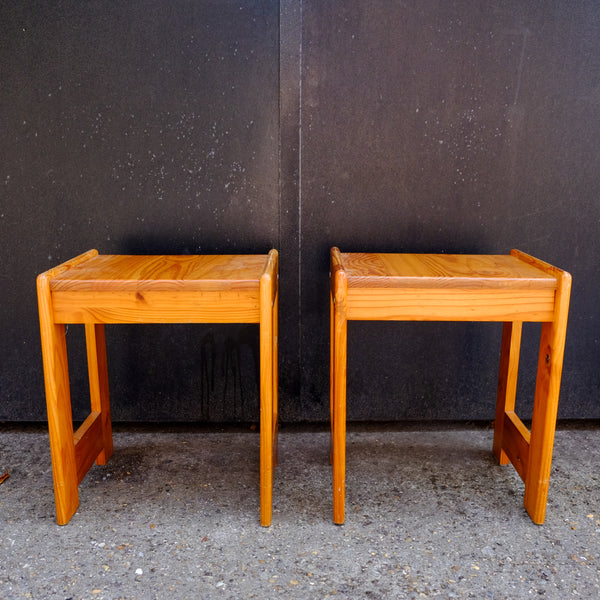 Charlotte Perriand Pine Side Tables