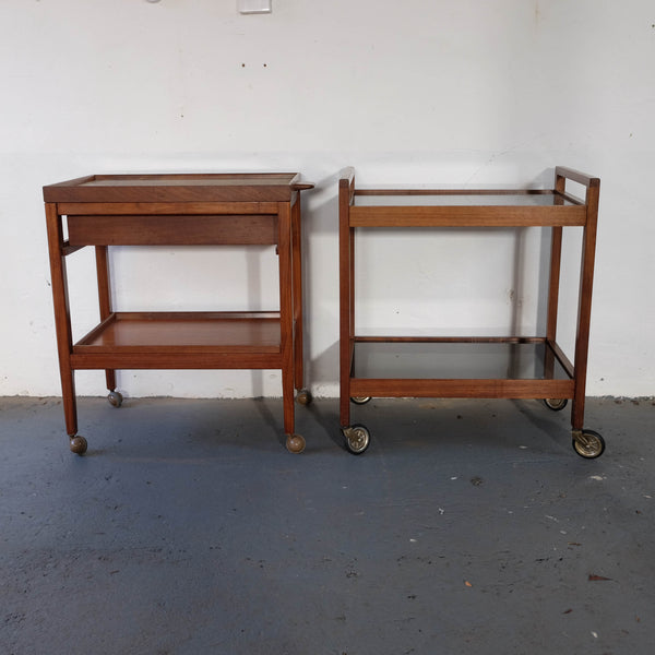Two Midcentury Serving Trolleys
