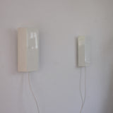 Two White 1970s Wall Lights