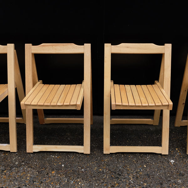 Four Folding Wooden Chairs