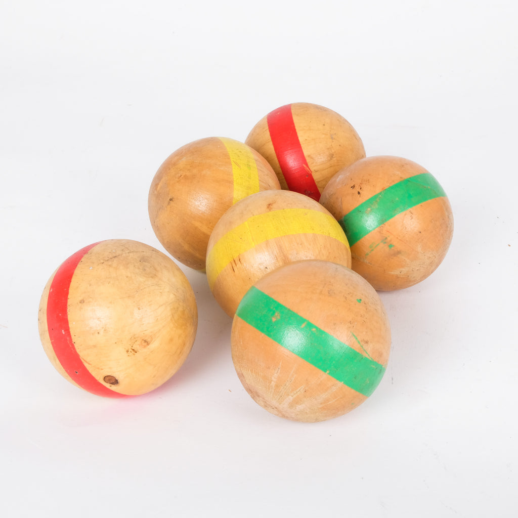 Colourful Wooden Striped Balls