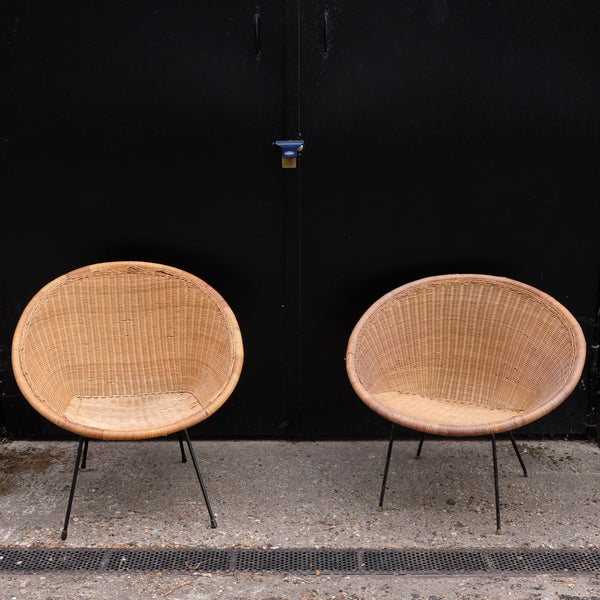 Two 1950s Wicker Chairs