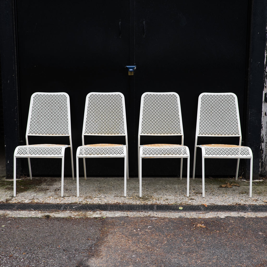 Four White Garden Chairs
