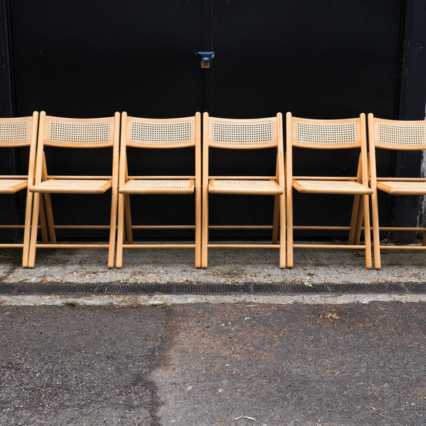 Six Ex Habitat Cane Folding Chairs