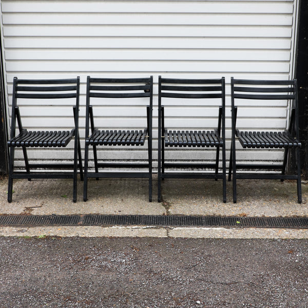 Six Ex habitat Black Folding Chairs