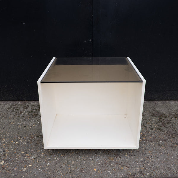 1970s Smoked Glass Magazine Rack