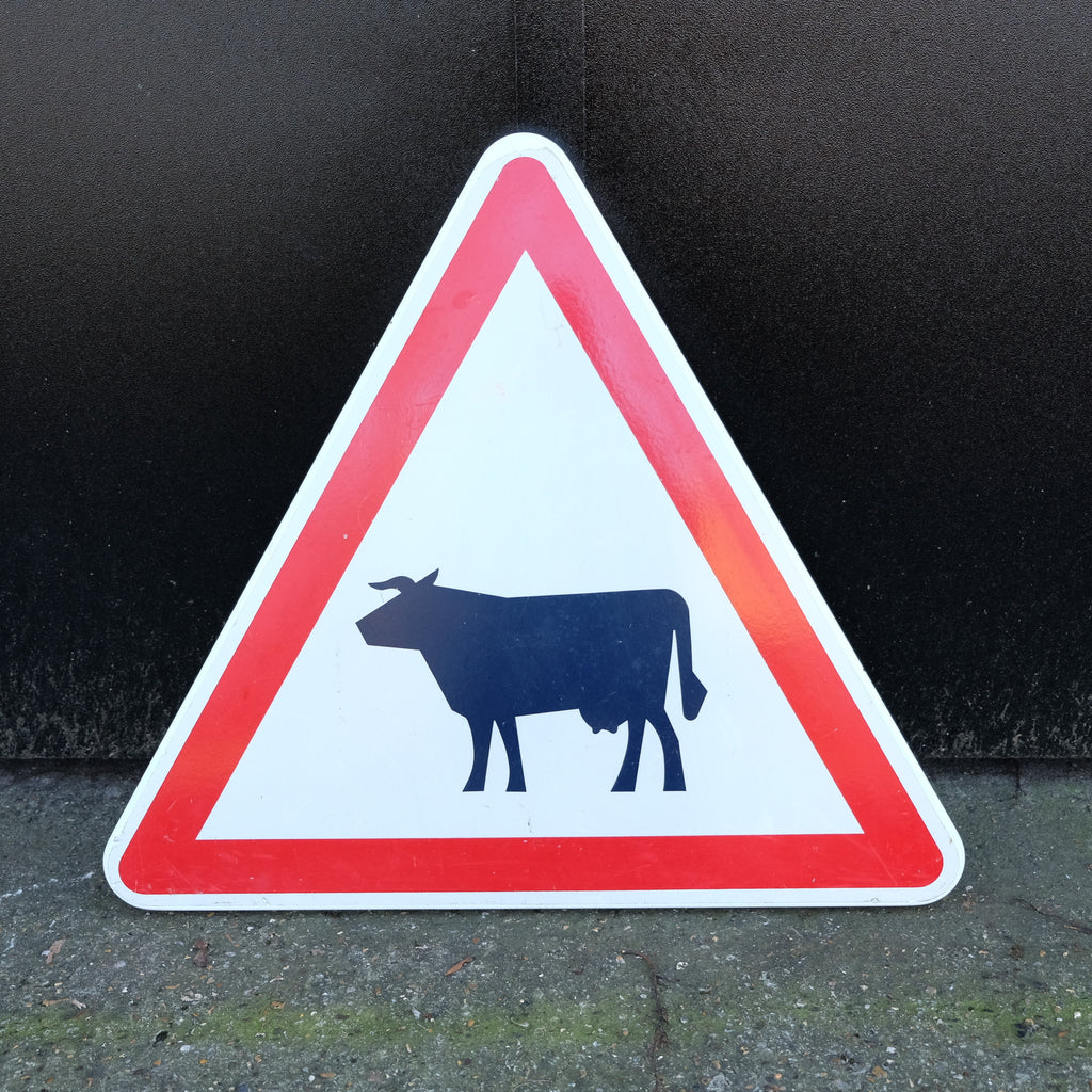 Cow Road Sign
