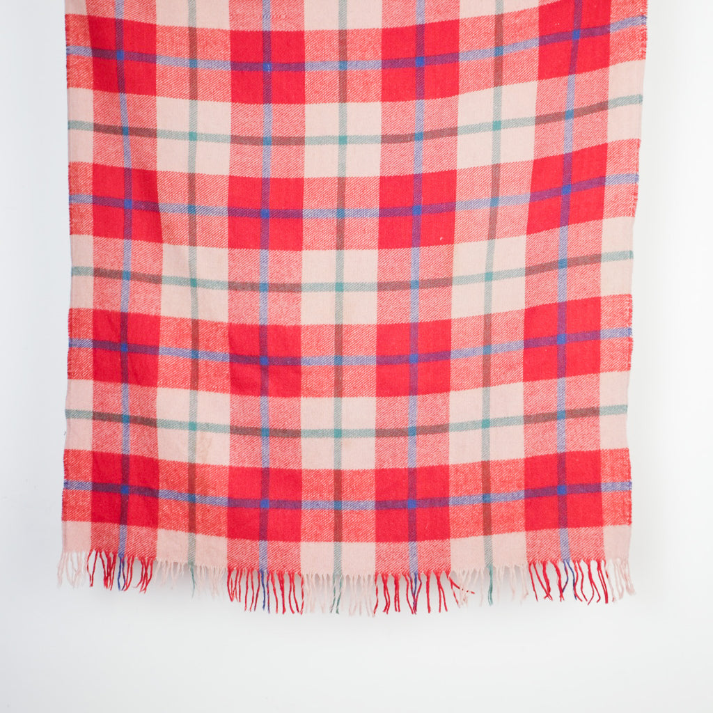 Vintage Checked Wool Blanket