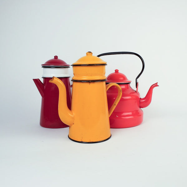 French Enamel Coffee and Tea Pots